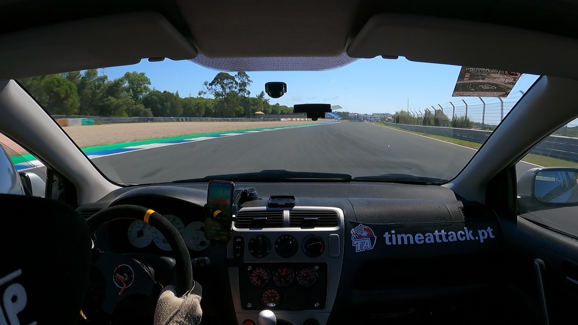 Onboard view on the run to the line at Estoril
